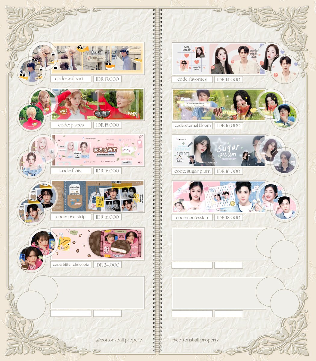 Jemari kecil sang peri memercikkan serbuk ajaib 'tuk membuat hatimu berbunga dengan sepasang layout couple ranum dan manis. Kunjungi <a href="/cottonsball/">simi! ♡</a> dan temukan keajaibannya di sana 🪄