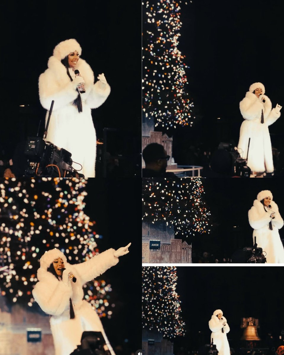Christmas Tree ceremony in Philly  <a href="/ashanti/">ASHANTI</a> #StyledByTimB