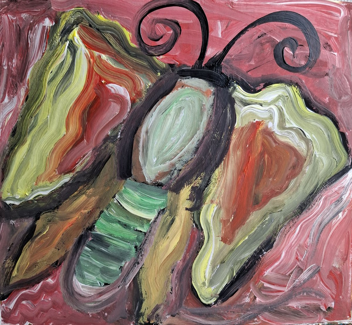 本日の作品です。#絵画 #青虫社てふてふLab