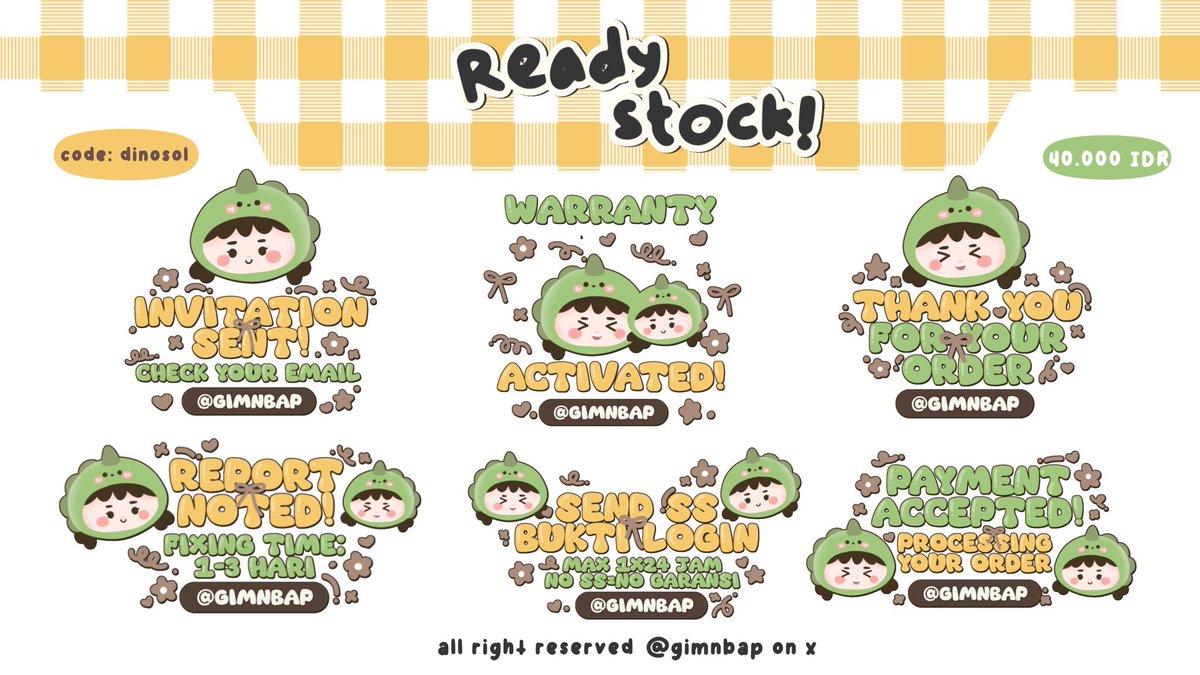 gimnbap's tweet image. ⠀
a  repost  will  be  appreciated   𐙚

 ✿  ☁️ 𓈒  !  halo, aku mau CLEARANCE SALE beberapa sticker pack BA ready ini.   ★____♡

•  price &amp;amp; details on ALT

💬  #zonauang  #zonaba stiker set wa

⠀