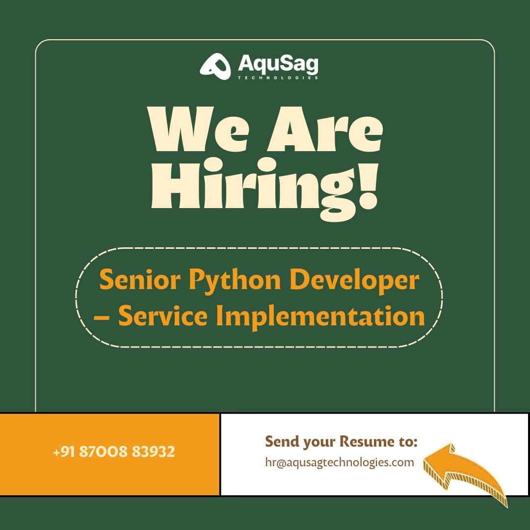 aqusag's tweet image. 🚀 #hiring : Senior Python Developer – Remote

💻 Build modular APIs with TDD &amp;amp; scalable DB designs
💰 Up to ₹1,44,000/month | 5+ yrs experience

⚠️ Note: Software engineering role only – not data annotation, ML, or analytics

🔗 aqusag.com/jobs/detail/se…

#PythonJobs #Jobs