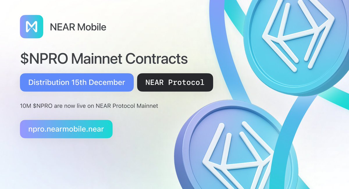LuaCrypt's tweet image. $NPRO is LIVE on @NEARProtocol mainnet. The ecosystem is officially taking off. 10 million tokens have been minted and allocated across staking, marketing, liquidity, treasury, and team DAOs, setting the stage for a major launch.

Pre-staking and referral rewards drop December…