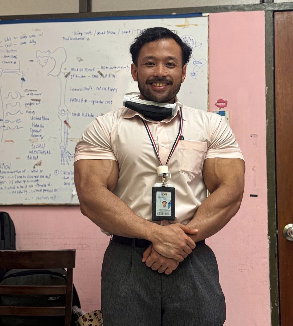 "Rumor has it that Mr M. Was a regular professor until one of the projects in the science lab gave him a little...boost "

Id farhaanmazlaan