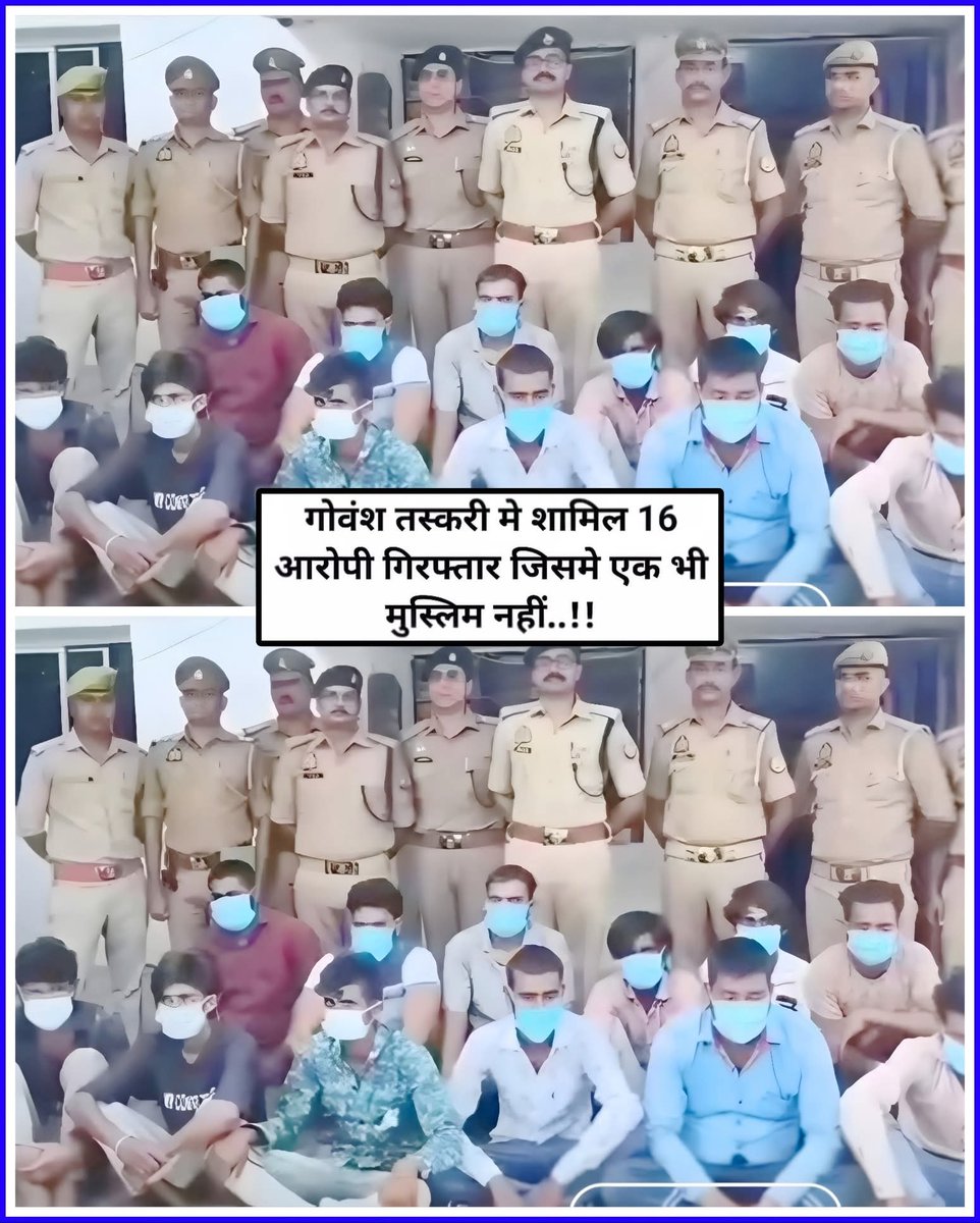 गोदी मीडिया इन पर डीबेट करेगी?
गौ-तस्करी में 16 आरोपी गिरफ्तार और धर्म की राजनीति करने वालों की आँखें फटी की फटी हैं,
क्योंकि एक भी मुस्लिम नहीं!

गाय चोरी कर कटान के लिए भेजने के आरोप में गिरफ्तार हुए:
रघुबीर बंजारा, हैप्पी सेंगर, शिवा भदौरिया, मंजेश यादव, राहुल सिंह, राहुल