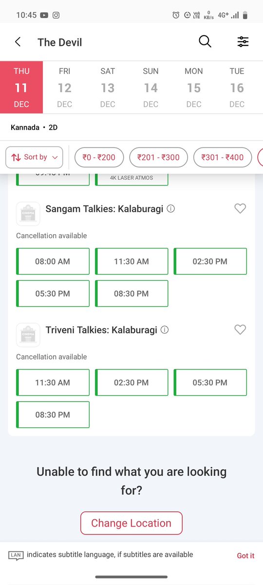 Kalaburagi advance bookings open now 💥 

Cults Book your tickets 🔥 

#DBoss #TheDevil #TheDevilBookings