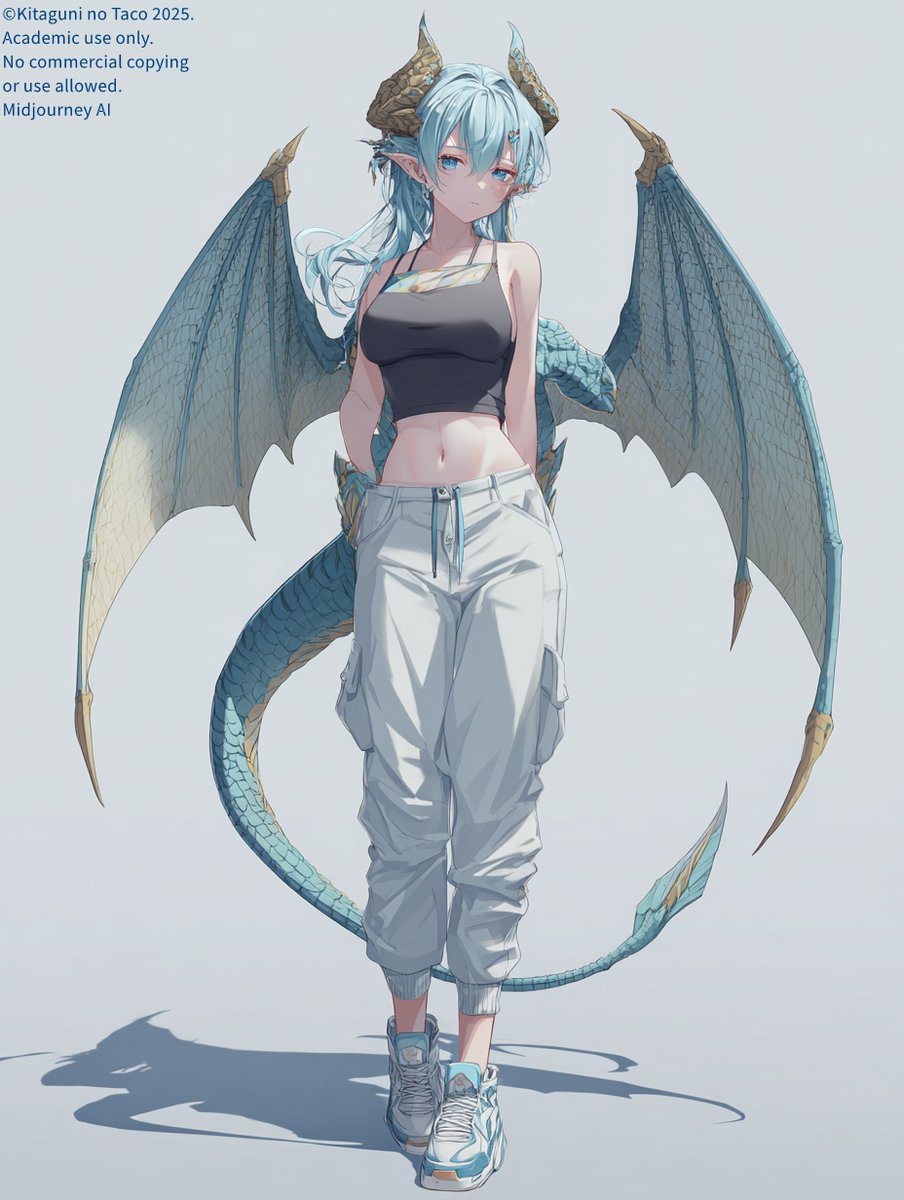 クリスタルドラゴン娘 #ドラゴンガール ＃Midjourney7 8K High