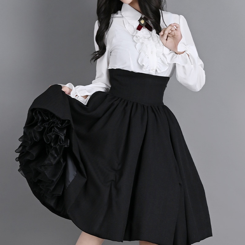 pick up】本気パニエ ブラック 生地量たっぷりのスカートを、より