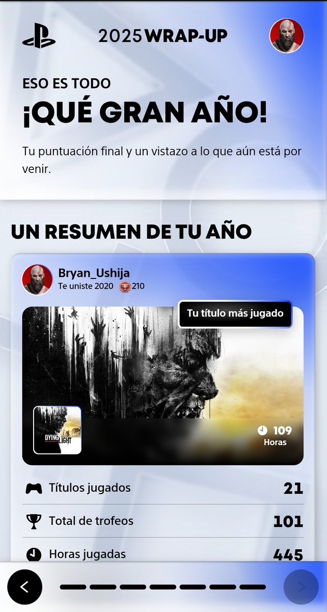 BryanUshija's tweet photo. Así fue mi año #2025 jugando #PlayStation https://t.co/D9DP9dptuT