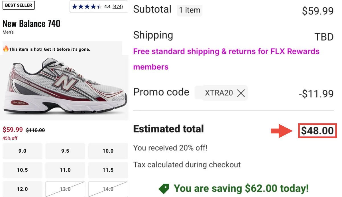 $110 MENS NEW BALANCE 740 FOR $48 Price drops to ONLY $48 when you