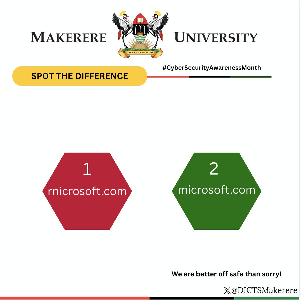 DICTSMakerere's tweet photo. Only one change.
Can you spot the difference?
Whatever it takes, don't rush to click on links without doing your due diligence. That extra look, that wait, that pause is all important during this Christmas period.
#BeCyberAlert https://t.co/kSmENCJW7C
