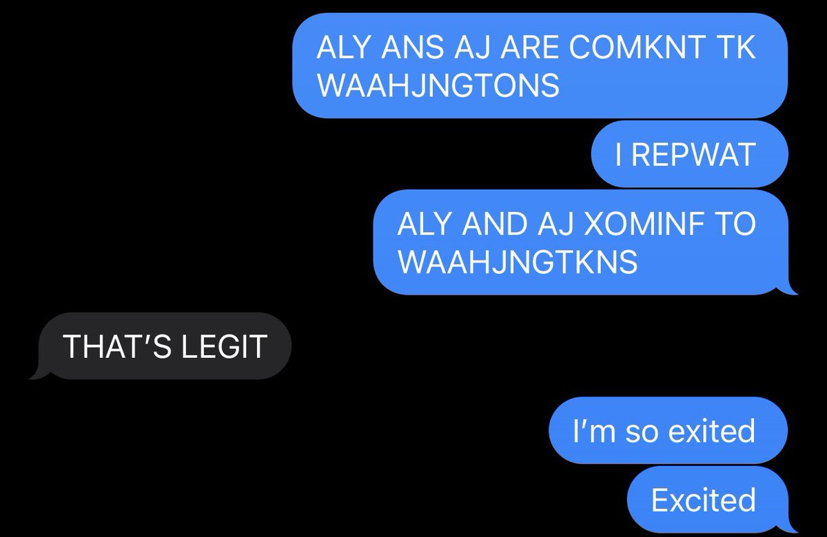lexaluuu's tweet photo. I’m still laughing at the fact that Becca was able to instantly decipher this while she was half asleep this morning. I was just really excited that @alyandaj are coming to my town https://t.co/y1WgJQASu5