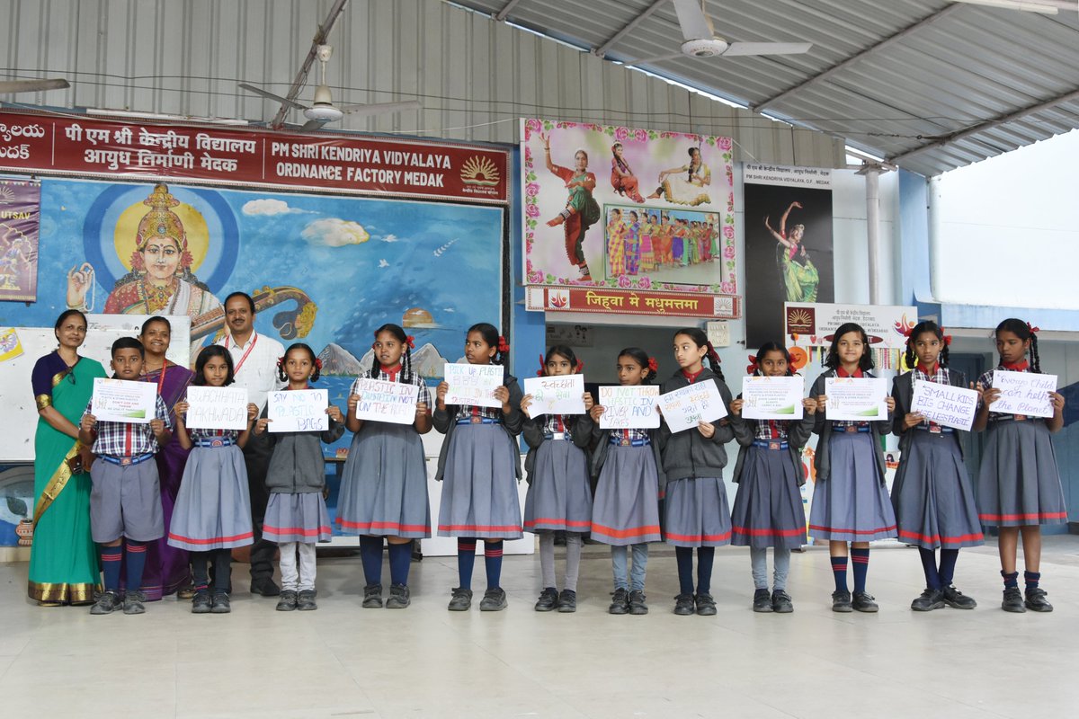 A seminar on reducing single use plastic was conducted at Kendriya Vidyala, Eddumailaram  highlighting the need to switch to alternatives.
 Students and Staff actively participated, pledging to minimize plastic consumption.