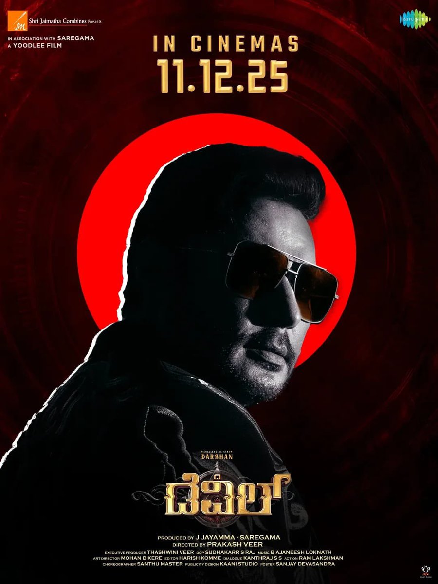 Wishing <a href="/dasadarshan/">Darshan Thoogudeepa</a> Sir and  the entire team of Devil a blockbuster release! May the film set the screens on fire.

#Devil 

#PrakashVeer <a href="/AJANEESHB/">B AJANEESH LOKNATH</a>
