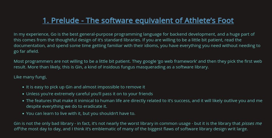 golangch's tweet image. Opinion: Gin is a very bad software library
With a lot of arguments...
#golang

eblog.fly.dev/ginbad.html