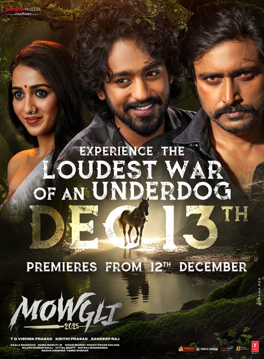 The "LION" roars, and #Mowgli steps back to welcome the Jungle King 🦁

#Mowgli2025 GRAND RELEASE WORLDWIDE on 13th DEC 2025 ❤‍🔥

Premieres from DEC 12th 💥

A <a href="/SandeepRaaaj/">Sandeep Raj</a> Cinema
A @Kaalabhairava7 musical 🎵

🌟ing <a href="/RoshanKanakala/">Roshan Kanakala</a> <a href="/SakkshiM09/">Sakkshi Mhadolkar</a> &amp; <a href="/publicstar_bsk/">Saroj</a>