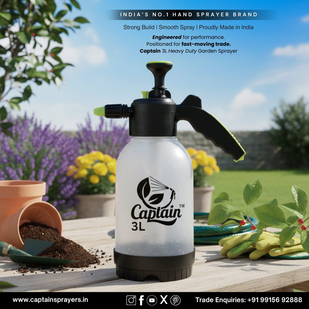 CaptainSprayers's tweet image. From morning dew to evening care,
𝐂𝐚𝐩𝐭𝐚𝐢𝐧 𝟑𝐋 𝐇𝐞𝐚𝐯𝐲 𝐃𝐮𝐭𝐲 𝐆𝐚𝐫𝐝𝐞𝐧 𝐒𝐩𝐫𝐚𝐲𝐞𝐫 works silently, powerfully, reliably.

Strong build. Smooth spray. Proudly Made in India.

🌿 Trust the habit.
💪 Trust the build.

🌐 captainsprayers.in