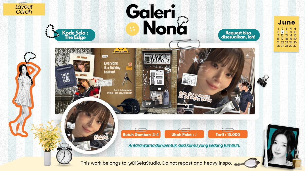 DiSelaStudio's tweet image. 🩰 Repost would be appreciated! 

Halowww, Eve datang membawa 7 layout baru nih, yang bakal masuk ke dalam katalog requestku eokkk. Boleh tolong diospek? Kalau tidak aman silahkan langsung DM Eve yaaaa, timaaaciii banya banyaaaa!
  
#zonauang #zonaba #zonajajan