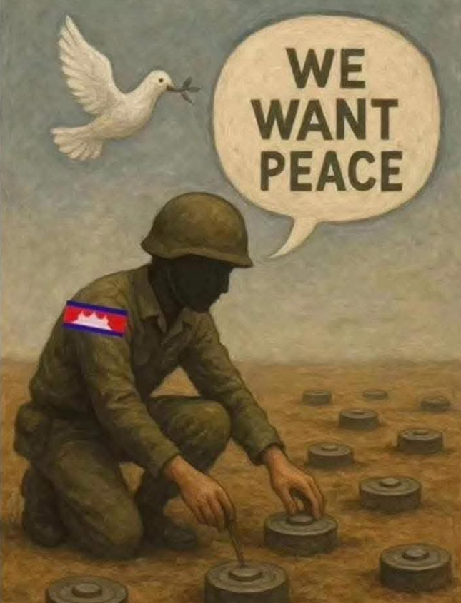 chaiyaphilakrit's tweet photo. Yes, Cambodia wants peace, but they secretly seized Thai territory and planted PMN2 bombs around the areas they illegally occupied. That's the logic of "peace-loving Cambodians." ใช่ เขมรต้องการความสงบ แต่แอบเข้ามายึดแผ่นดินไทยแล้ววางระเบิด PMN2 ไว้รอบๆจุดที่ตัวเองแอบเข้ามายึด https://t.co/dkNWuJelm3