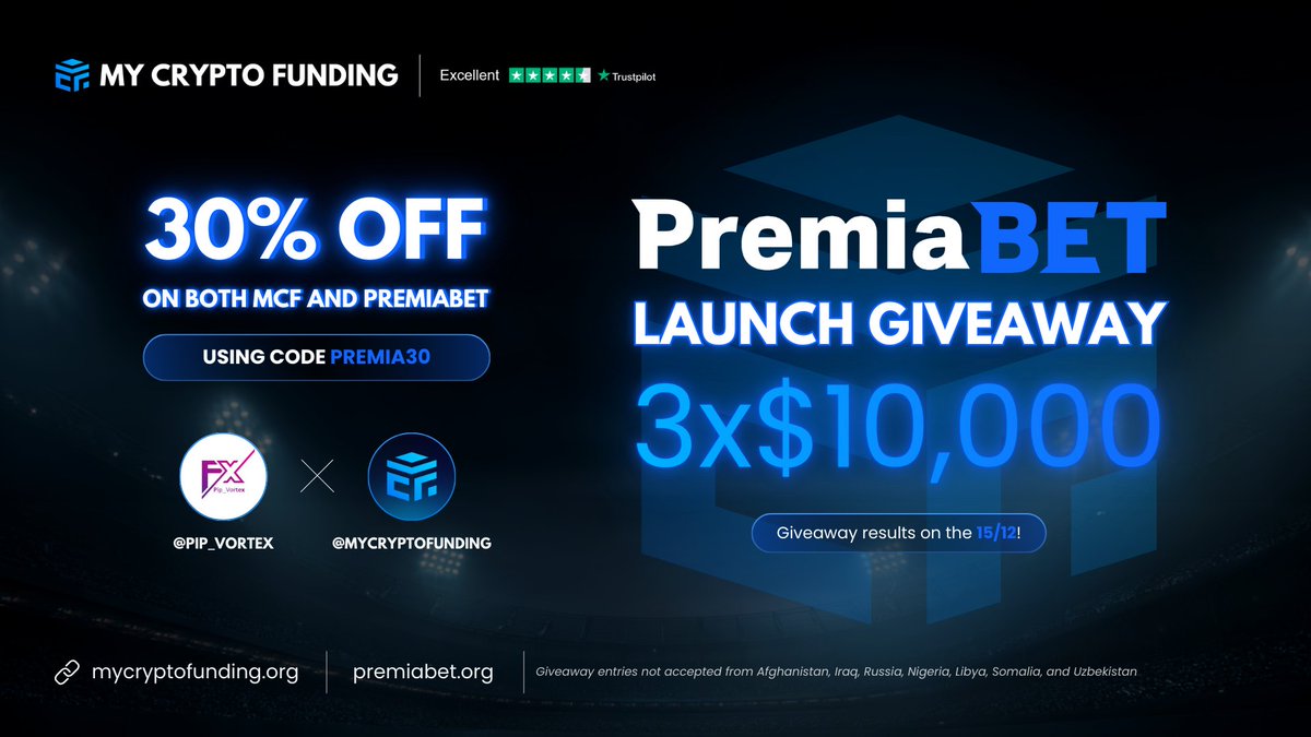 🎁 3 X $10K Challenge Giveaway🎁

Rules:
Follow 
<a href="/MyCryptoFunding/">My Crypto Funding</a> | @premiabet | <a href="/muthaiah4x/">𝗭𝝨𝗡𝗜𝗧𝗦𝗨 🔱</a> | @pip_vortex

Like and Repost

Tag 3 friends