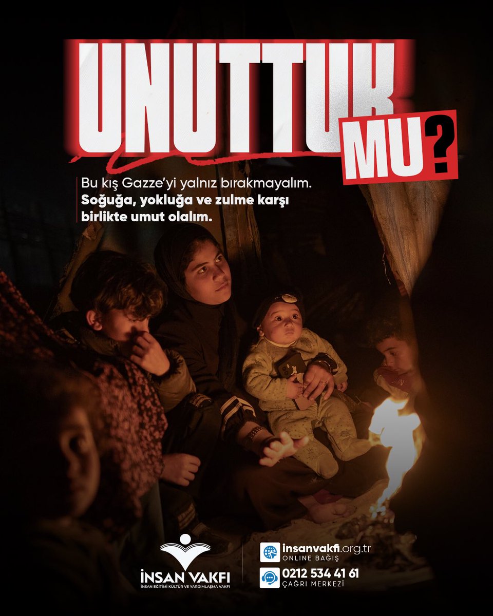 ❓Gazze’yi unuttuk mu?

❗️Bu kış, Gazzeli bebekleri ve masum çocukları unutmayalım!

Soğuğa, yokluklara ve yaşanılan zulme karşı yardımlaşıp, birlikte yol alalım. 🕊️