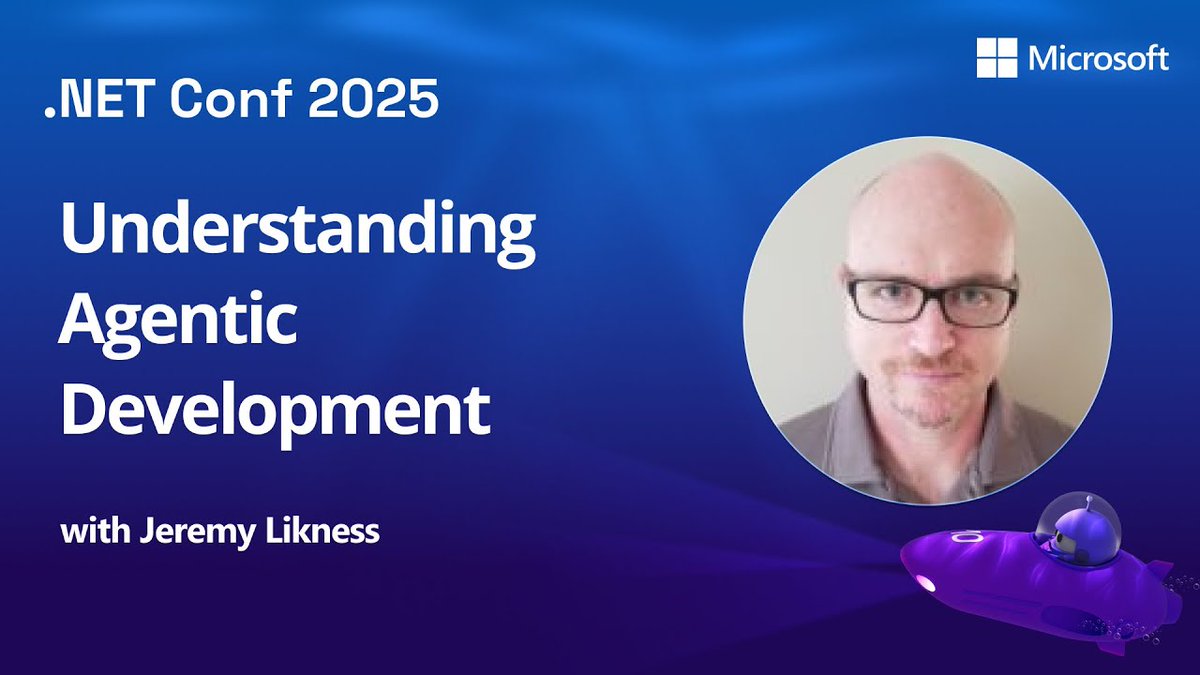 dotnet's tweet image. #dotNETConf Session Replay... Understanding Agentic Development

Explore what agentic development means for .NET developers and how to build AI agents that go beyond simple prompts and responses. Learn about:
〰️ (cont) msft.it/l/6019tijrV