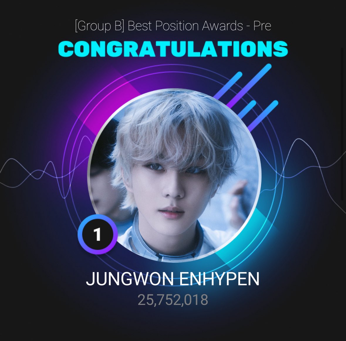 JUNGWONVOTING's tweet photo. [UPICK] Best Position Awards Preliminaries

📢 FINAL RESULTS: 🥇

It was a tough competition but we successfully ended in first place! Thank you so much to everyone who voted with us 🫂 This victory belongs to all of us, and we’re endlessly grateful to our JUNGWON VOTING UNION, @yangjungwon_ina @Jellywink_YJW 🤍

But it's too early to celebrate! We still have the semifinals and the finals so please continue collecting all for #JUNGWON ♡

#LetJUNGWONLead #ENHYPEN_JUNGWON #엔하이픈_정원 #정원