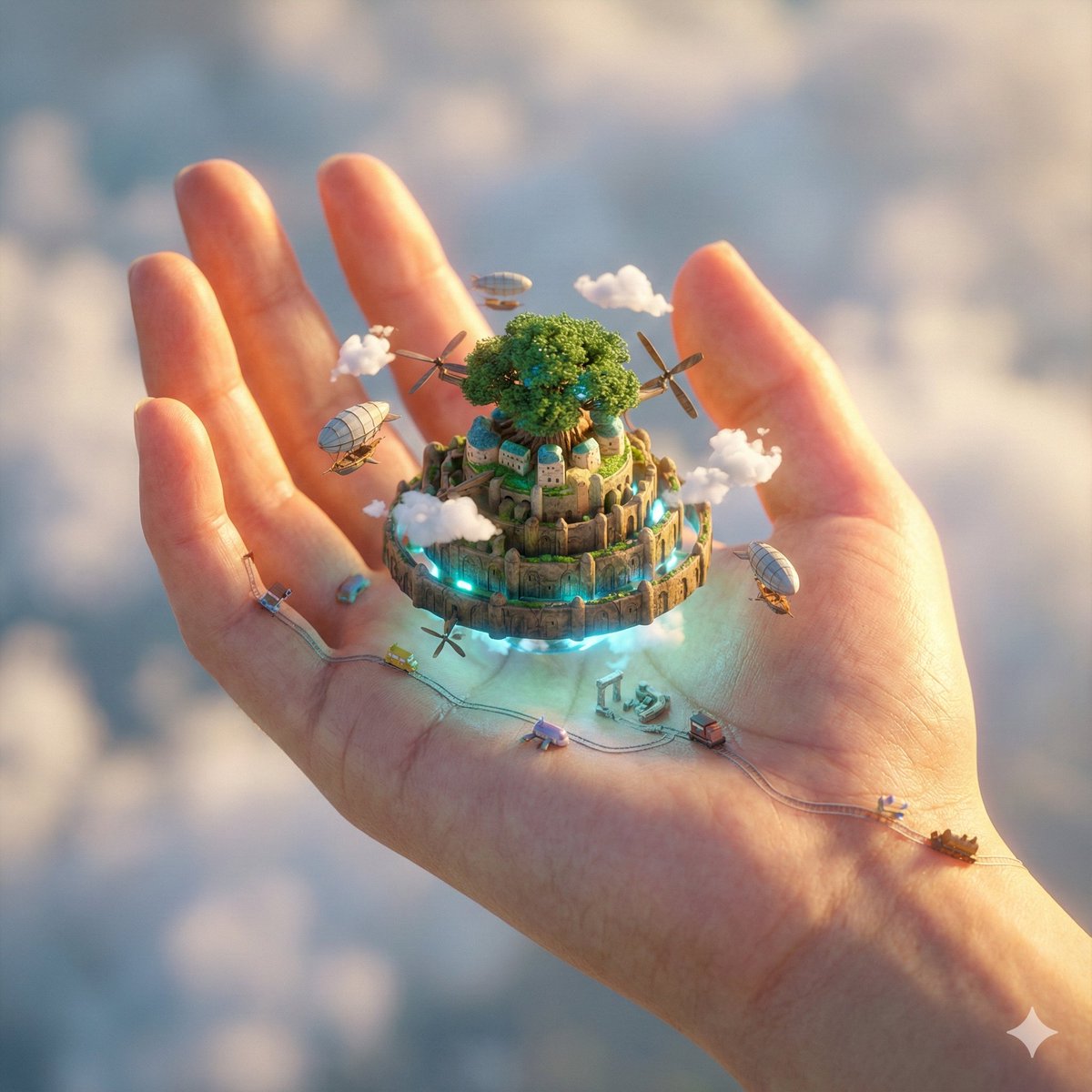 City in Hand Micro-World Prompt — example 3