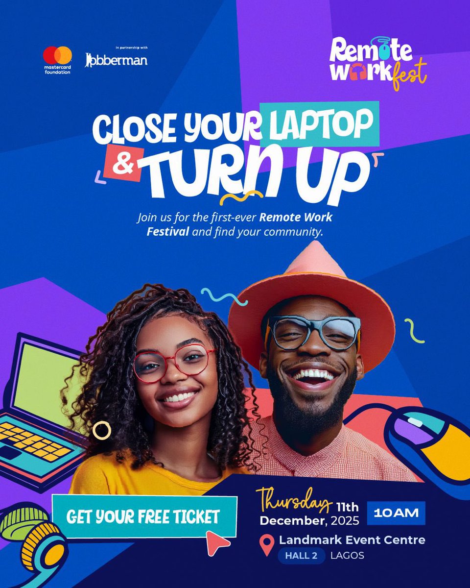 Xavierpapii's tweet photo. Close your laptop, step out, and meet your community this Thursday (tomorrow 11th of December)!
#RemoteWorkFest is finally here, See you there!

#RemoteReadyChallenge https://t.co/danBNth6wT