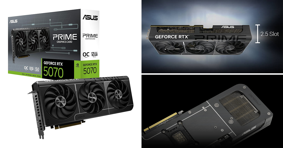 ASUS Prime GeForce RTX™ 5070 OC Edition 12GB GDDR7 on sale for S$822.61 with Prime Savings

🏎️ High-Performing Next-Gen GPU
👏 Faster GDDR7 Memory
🌀 2.5-Slot Triple-Fan Cooler

Amazon SG: amzn.to/4q6dpWV