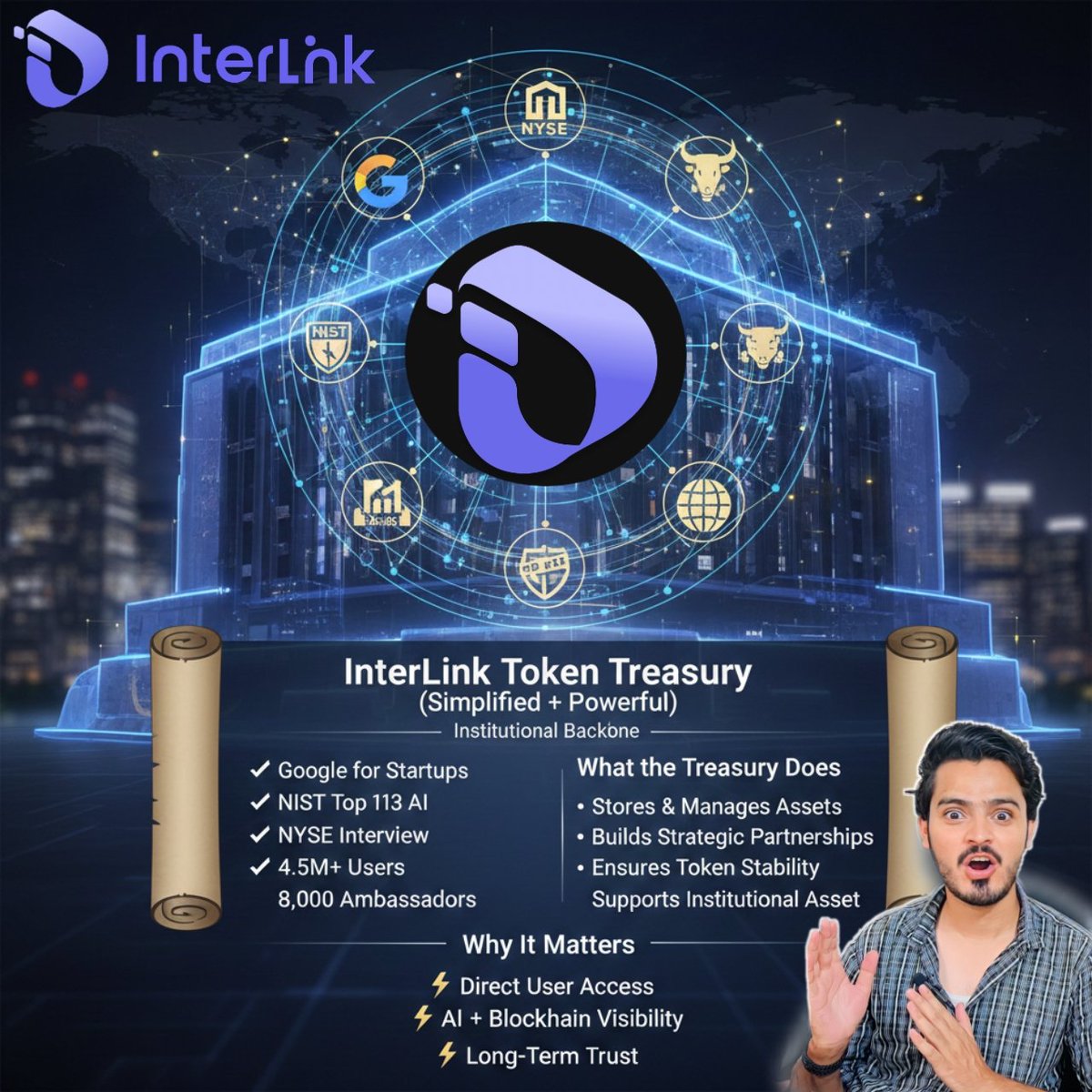 Gowthami1014559's tweet image. Why It Matters
✔ Direct user access
✔ AI + blockchain transparency
✔ Long-term trust &amp;amp; institutional reliability
#InterLink #TokenTreasury #BlockchainInnovation #CryptoEcosystem #DigitalAssets #AIandBlockchain #FutureOfFinance #Web3Community #CryptoGrowth #TechRevolution