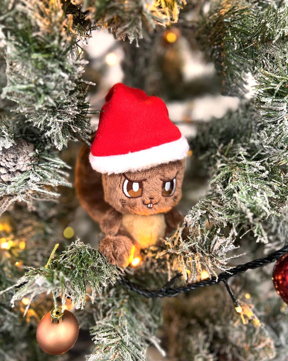 ＼クリスマスツリーを出したぞ！🎄／
＼もちろん、俺様が手伝ったからな？見ろ、このゴージャス仕上げ💎／
＼お駄賃は「くるみ」でよろしく！／

……クリスマスですね。年末まであと少し！
あ、サンタ帽の顧問さん、動かないで〜💦 撮影中ですよ〜📸