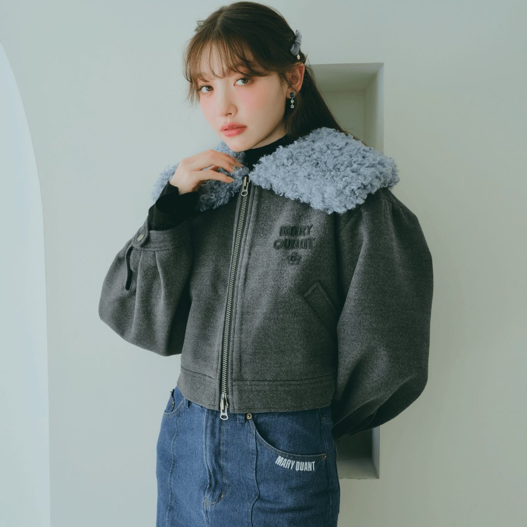 マリークワント　希少品　完全完売カラー　新品グレーバイカラーブルゾン　匿名配送