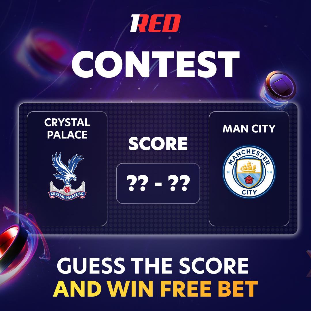 🔥 GUESS THE CORRECT SCORE CONTEST 🔥

📣 Guess the correct score and win 70 EUR FREE BET (OnlyWin)

🔽 Сonditions: 

➡️ Be 1Red subscriber 
➡️ Bet on a match (Any bet from 50 EUR, minimum odds: 1,5) 
➡️ Write in the comments the correct score of the 🏴󠁧󠁢󠁥󠁮󠁧󠁿 Crystal Palace vs