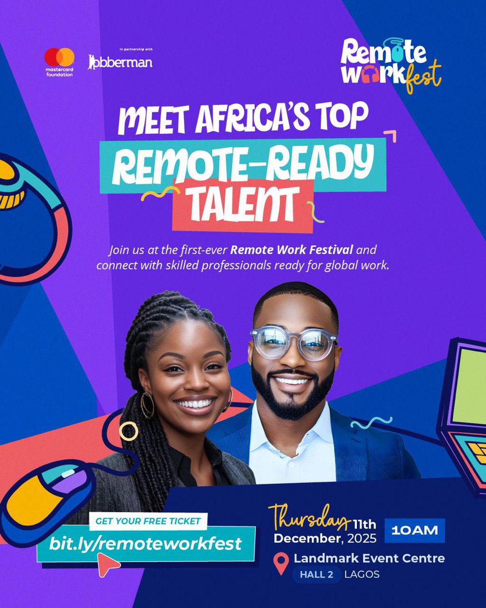 Eeoghenekevwe's tweet photo. You don work, you don try and you suppose to they Jaiye Jaiye! 

Close your laptops brothers and sisters and let's unwind together at the @Jobbermandotcom #RemoteWorkFest tomorrow at the Landmark Event Center 🧏🏾‍♂️

#RemoteReadyChallenge https://t.co/8iVV6kU2JS
