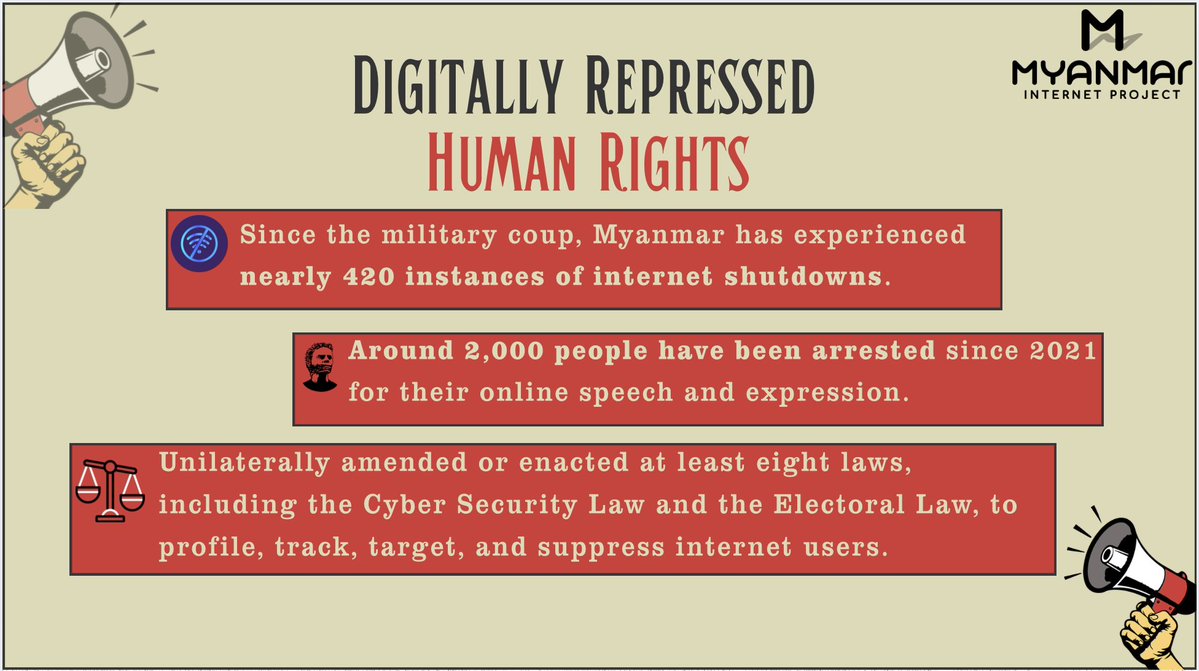 Myanmar Human Rights and Digital Rights in shambles on the 2025 Human Rights Day amidst the looming sham election to legitimize the brutal, repressive military rule. 

#HumanRightsDay #WhatsHappeningInMyanmar #KeepItOn