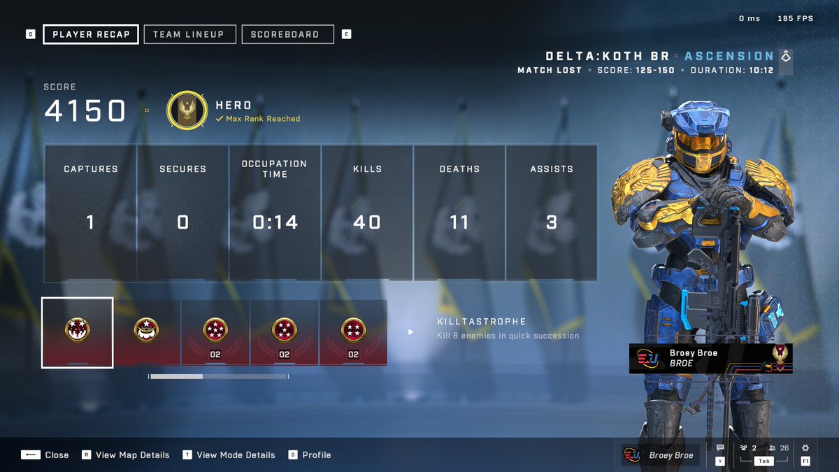 Oh and uhm yeah, I guess I hit Hero a couple months ago, this was the game I got that gave me the rank lol.