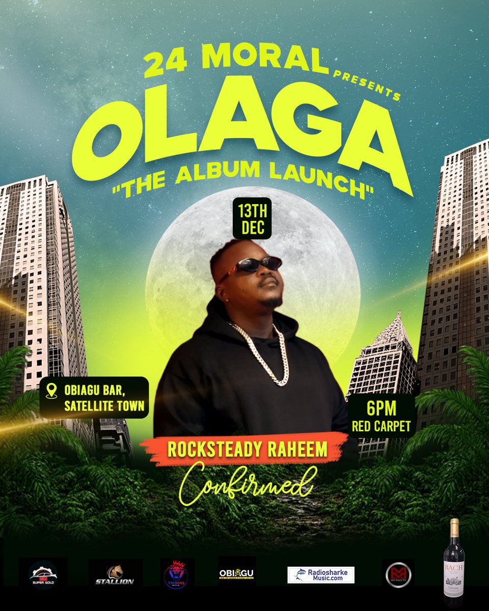 official24moral's tweet photo. 24 Moral Album Launch ⏳🔥🔥
3 DAYS until the streets of Abuledo light up!

We're launching 24 MORAL's new album live at

 Obiagu Bar/Lounge Abuledo, Satellite Town! 

Tell a friend to tell a friend!

It's time for the new sound!🕺🏿🕺🏿🕺🏿🕺🏿💫⭐✨👑🍻 https://t.co/slH5TMRWGA