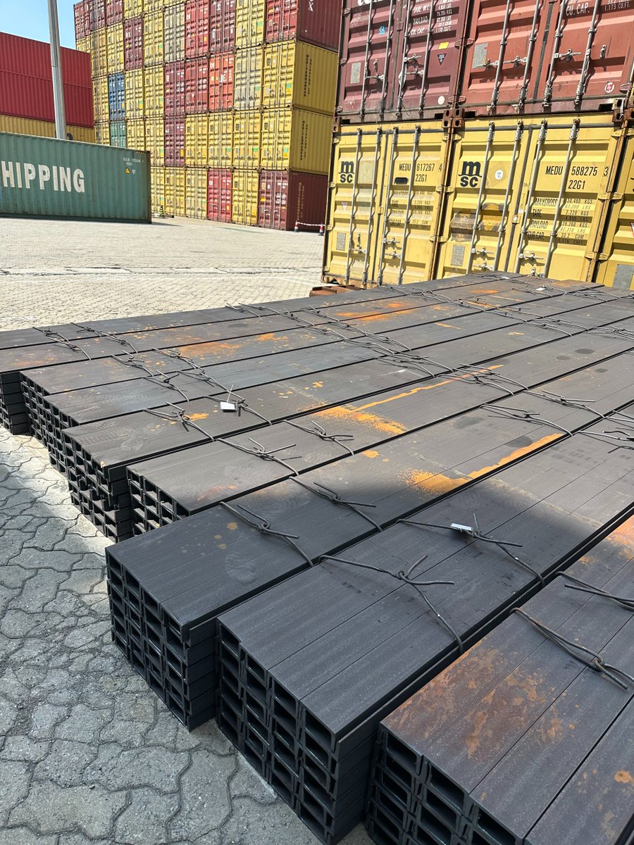 lindagn010's tweet photo. Urgent sale: 50 tons hot-rolled channel steel (JIS S235JR) in stock, Tangshan China. Size 100×50×5×7.5×6000mm (9.36kg/m). Price < USD500/ton. Advance deposit or 100% L/C at sight. Inspection SGS/BV allowed. Immediate loading#Steel #HotRolled #ChannelSteel #SteelExport #ChinaSteel https://t.co/CoDyk1o4xF