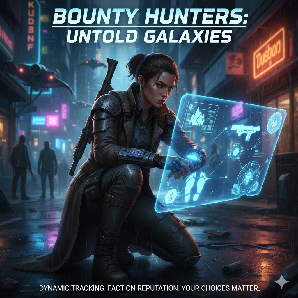 Ready to talk #BountyHuntersGame! 🚀
What I REALLY want to see is a truly dynamic, reactive galaxy where every hunt is unique. Forget simple waypoints! I'm talking:

✅ Advanced Tracking
✅ Faction Rep System
✅ 'Alive or Dead' Mechanics

<a href="/bountyhuntersEn/">BOUNTY HUNTERS</a> 
#Web3Gaming #Gaming