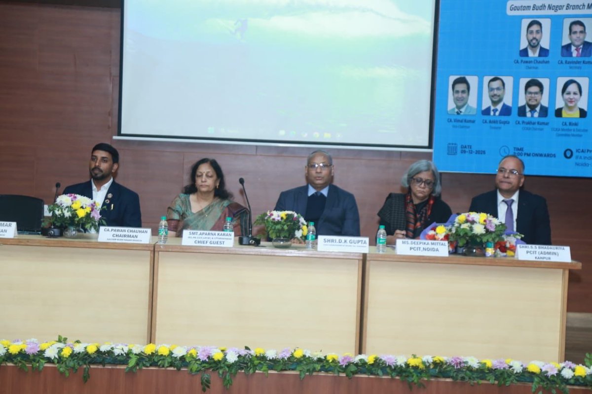 IncomeTaxUPWest's tweet image. An outreach program under the able leadership of Ld. Pr CCIT, UP(West) &amp;amp; Uttarakhand guidance of Ld. CCIT Ghaziabad, PCIT NOIDA &amp;amp; PCIT(Admn), Kanpur was conducted by Income Tax Department at NOIDA station on 09/12/2025 in collaboration with ICAI G B Nagar &amp;amp; NOIDA Bar Association.…