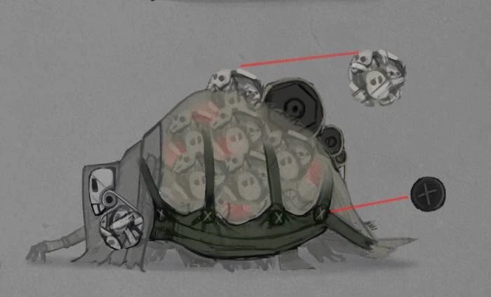 bodyfarmers's tweet image. her original design sheets have these on them, implying her original gimmick wouldve been stealing their souls (maybe when she balloons them?) idk they obv changed it in the end but the name was good so i see why they kept it. no story relevance