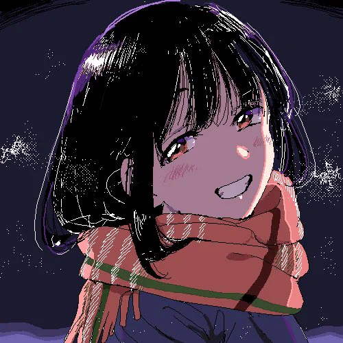 寒すぎるのでなんとかして冬を楽しむしかない! マフラーの女の子を描くとか!