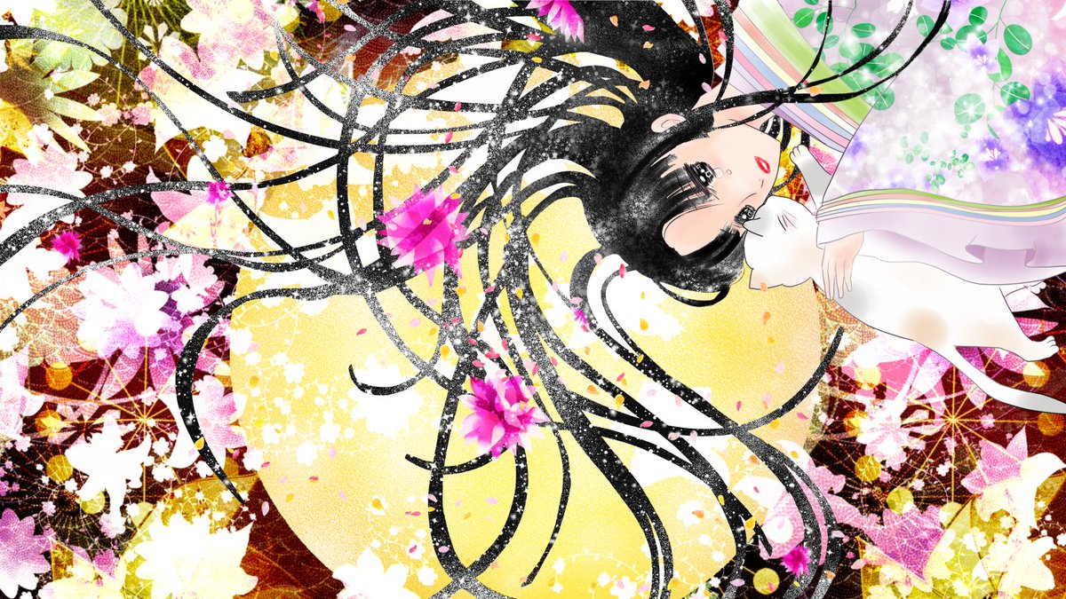 「昔のイラスト紹介 福娘童話集昔話22(簡易版)25(フルバージョン)「かぐや姫」」|愛ちん（ゆめみ愛）のイラスト