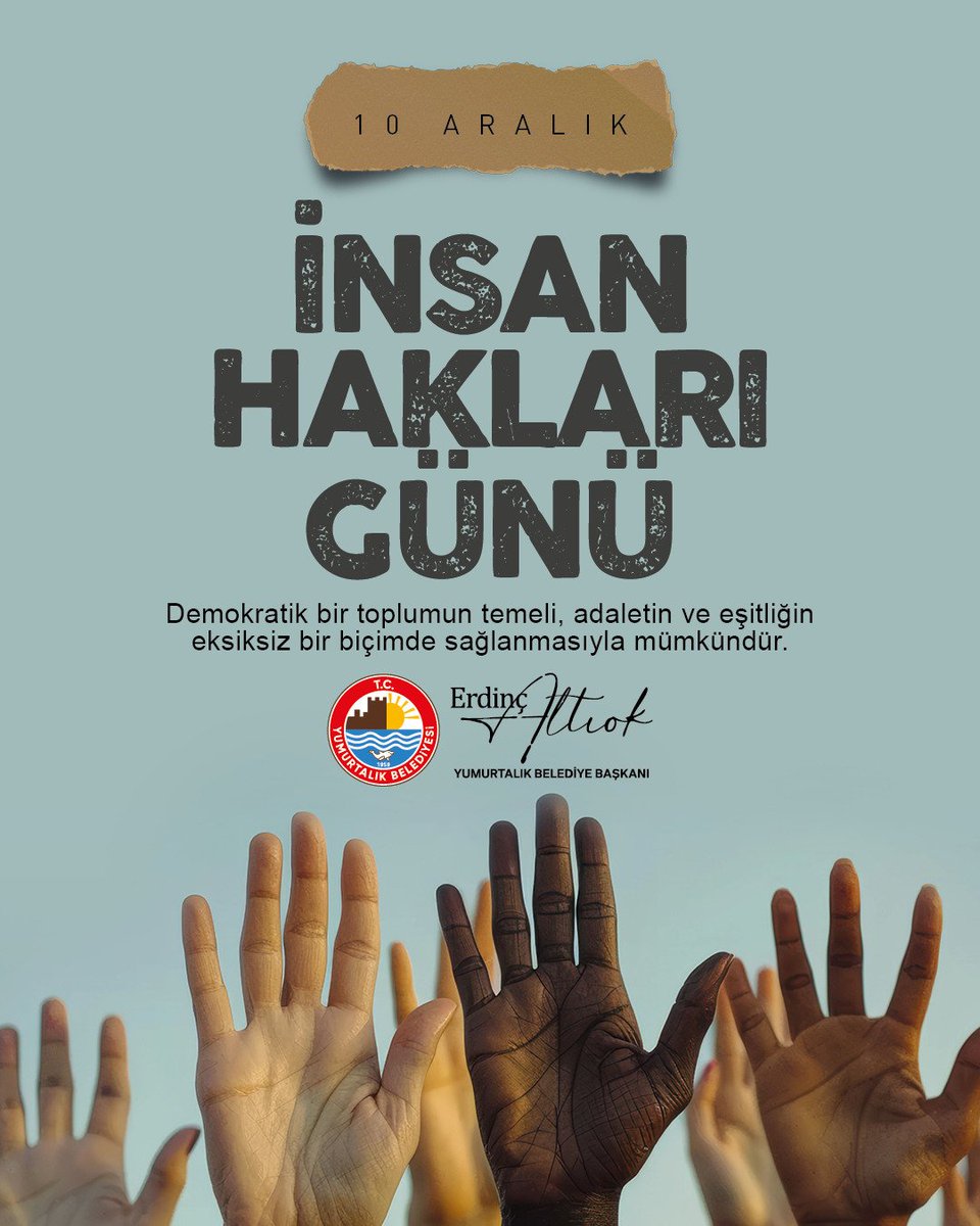İnsan hakları; dil, din, ırk, cinsiyet ve düşünce farkı olmaksızın herkesin doğuştan sahip olduğu en temel değerdir.
Demokratik bir toplumun temeli, adaletin ve eşitliğin eksiksiz bir biçimde sağlanmasıyla mümkündür. 10 Aralık Dünya İnsan Hakları Günü vesilesiyle, insan haklarına
