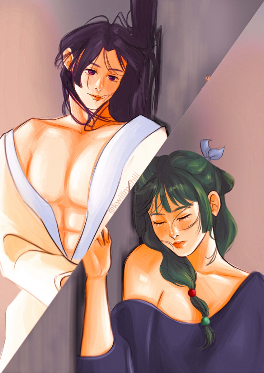 kwiiimchiii's tweet image. jinmao 💜💚 #薬屋のひとりごと