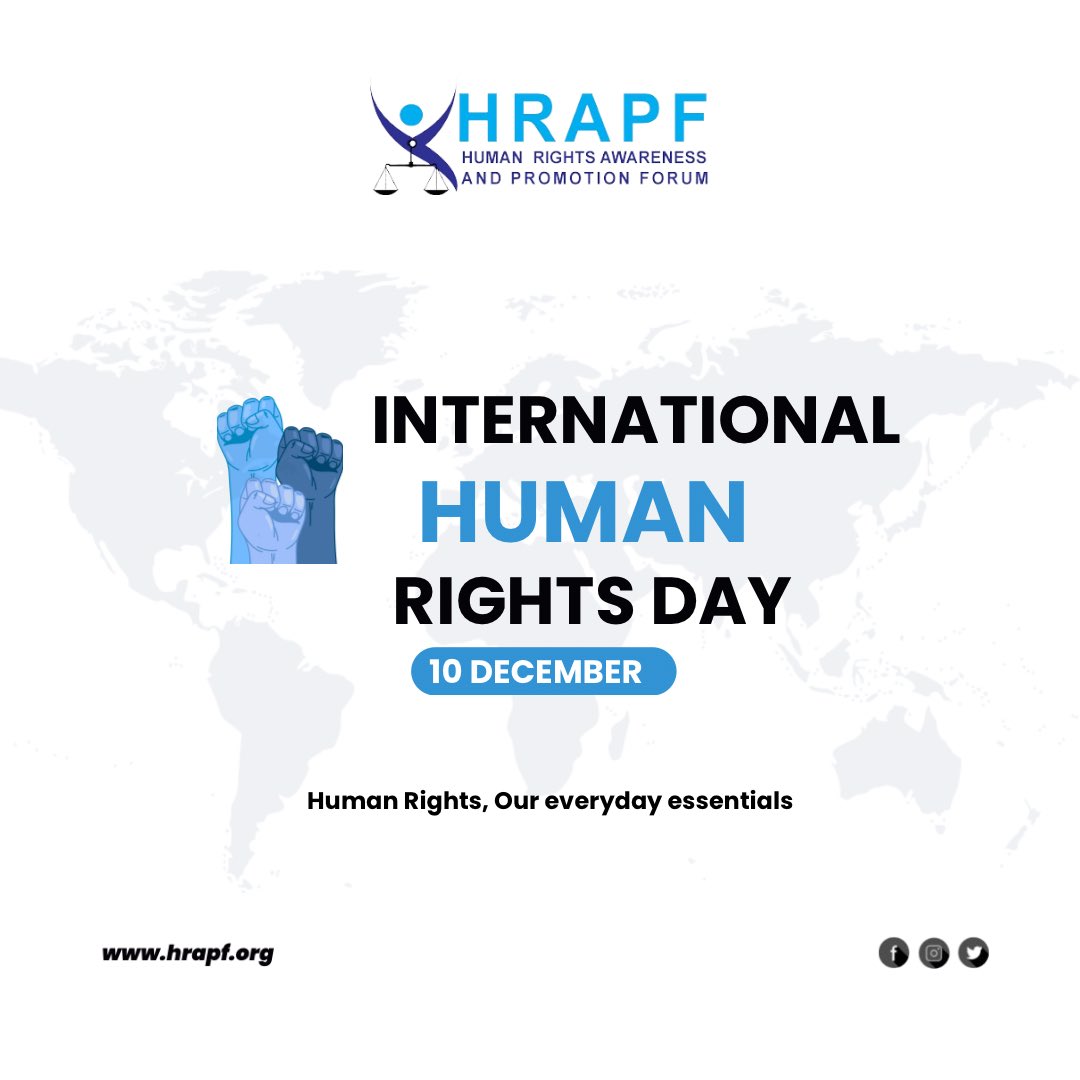 HRAPF joins the world to commemorate #InternationalHumanRightsDay 

This year’s theme, “Human Rights: Our Everyday Essentials,” reminds us that rights are not privileges for a few but are daily necessities to which every person is entitled.
