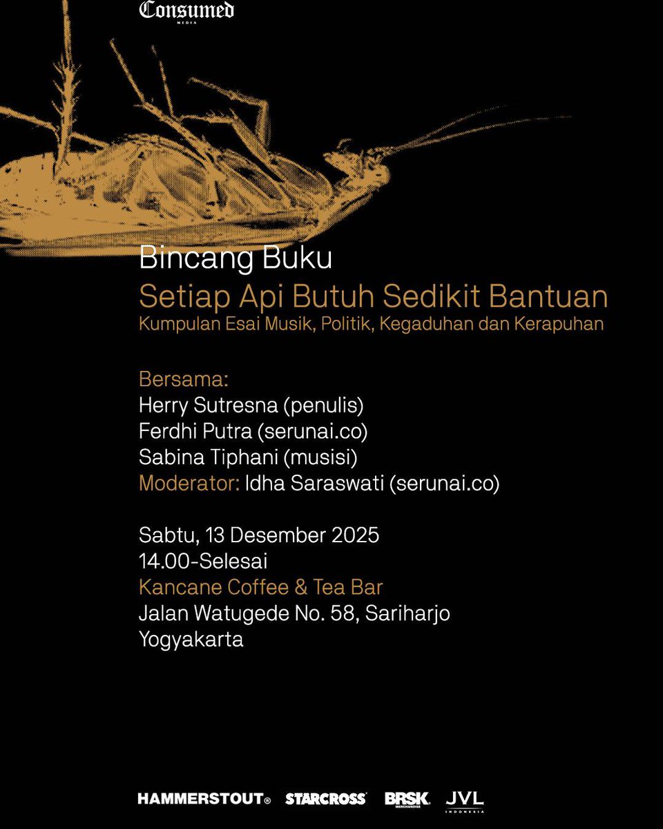 serunaico's tweet photo. Mari datang dan meramaikan diskusi buku terbaru Herry "Ucok" Sutresna alias Morgue Vanguard (@lord_kobra). Redaktur Serunai, Ferdhi Putra dan Idha Saraswati turut serta menjadi bagian dari acara ini. Catat waktu dan tempatnya, ya! Sampai jumpa hari Sabtu besok. https://t.co/Dwdc9YcyCP