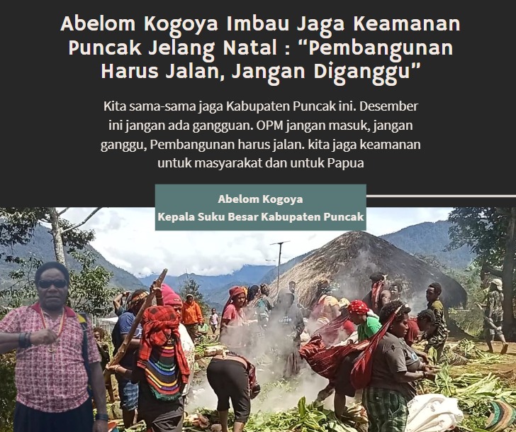 paceimanuel's tweet photo. Kita sama-sama jaga Kabupaten Puncak ini. Desember ini jangan ada gangguan. OPM jangan masuk, jangan ganggu, Pembangunan harus jalan. kita jaga keamanan untuk masyarakat dan untuk Papua https://t.co/Z4IyerpdvF