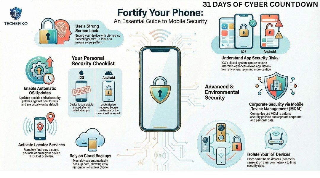 TechEfiko's tweet photo. DAY 10: MOBILE DEVICE SECURITY
Ever wondered how many people could track you through your own device? #Google #AI #Notebookllm #techefiko #31daysofcyber https://t.co/fe023uO1aP