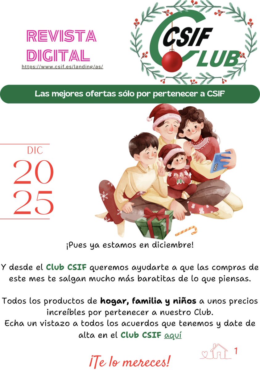 CSIF_BALEARES's tweet image. 🎄✨ ¡La Navidad llega al Club CSIF!  

🟢 Por ser miembro del Club CSIF disfrutas de grandes descuentos en todas tus compras navideñas.

📲Consulta aquí todas las ofertas:  csif.es/uploads/articu… 

🔔Si aún no eres miembro, date de alta y disfruta los beneficios.